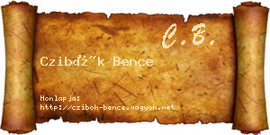Czibók Bence névjegykártya